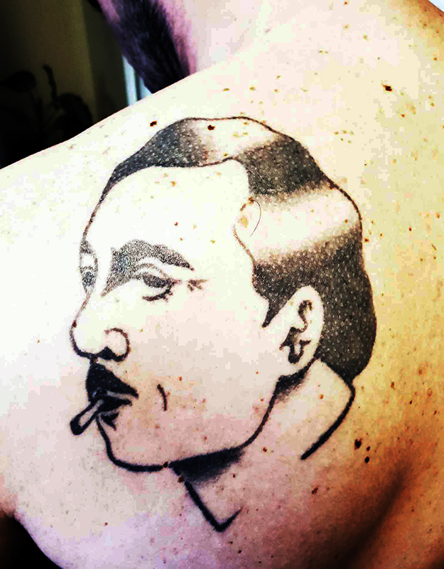 Tatouage / tatoo Django Reinhardt avec son visage de profil